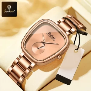 BINBOND New Fashion Elegant Ladies Quartz Watch Luxury Stainless Steel Waterproof Watch Simple High Quality Watches for Woman